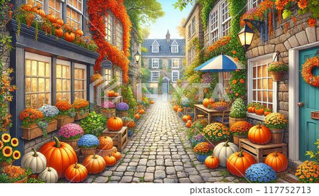 Halloween cityscape Halloween cityscape 117752713
