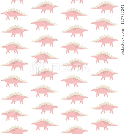 Vector seamless pattern of stegosaurus dinosaur Vector seamless pattern of stegosaurus dinosaur 117753241