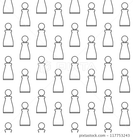 Vector seamless pattern of outline chess figure Vector seamless pattern of outline chess figure 117753243