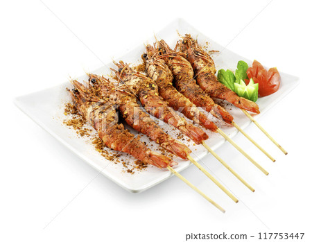 Grilled Tiger Prawns with Mala Grilled Tiger Prawns with Mala 117753447