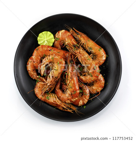 Spicy Cajun Tiger Prawns Spicy Cajun Tiger Prawns 117753452
