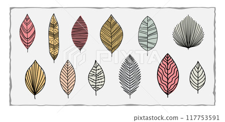 abstract of Tropical Green Leaves Isolated On White Background abstract of Tropical Green Leaves Isolated On White Background 117753591