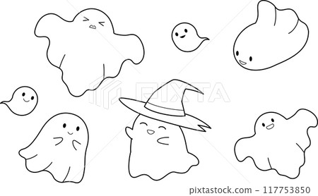 Halloween line ghost material 117753850