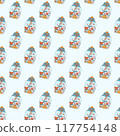 Donation seamless pattern. Charity repeat background. Money box jar. Vector outline illustration. 117754148