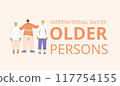 International day of older persons banner template. Vector illustration with characters. 117754155