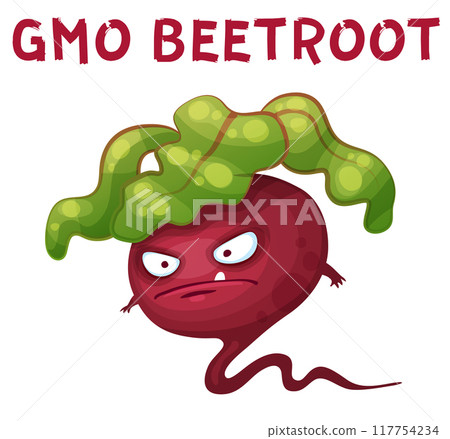 GMO Beetroot Vegetable Illustration. Cartoon Vector Funny Beetroot Character Icon 117754234