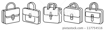 Set of Business Bag template line icons, on transparent background, line design vector illustration, business concept 117754516