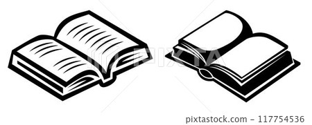 Set of Open Books template flat icons, on transparent background, flat design vector illustration, education concept Set of Open Books template flat icons, on transparent background, flat design vector illustration, education concept 117754536