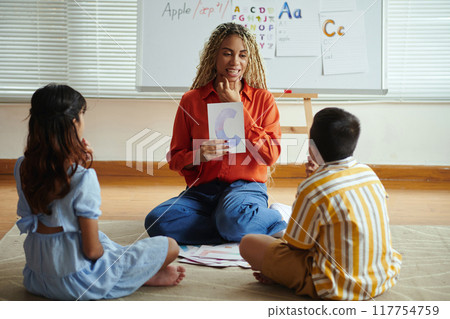 Teaching Children Alphabet Letters With Visual Aids 117754759