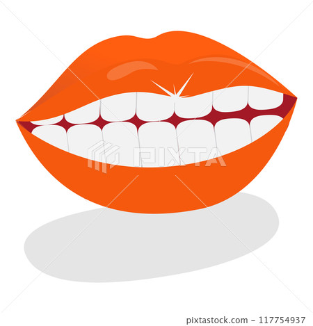 3D Isometric Flat Vector Illustration of Teeth Cleaning , Oral Hygiene. Item 1 117754937