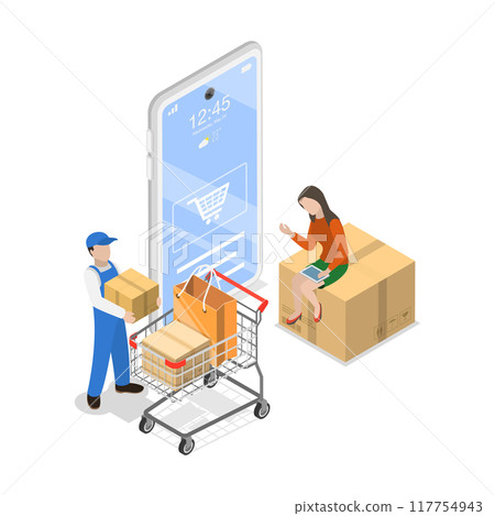3D Isometric Flat Vector Illustration of Global Logistic , Procurement Management Industry. Item 2 3D Isometric Flat Vector Illustration of Global Logistic , Procurement Management Industry. Item 2 117754943
