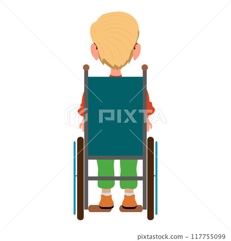 Vector Illustration of Cute Smiling Kid Girl, Cartoon Character Set For Animation, Various Views, Poses and Gestures. Item 5 117755099