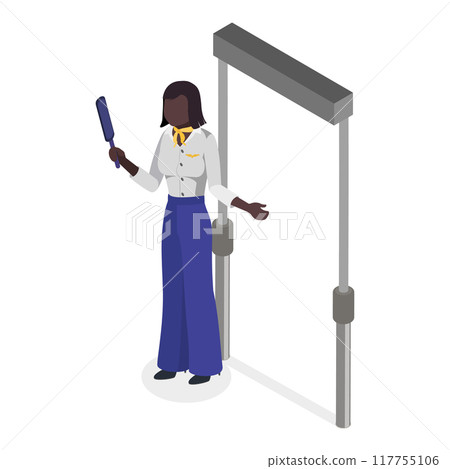 3D Isometric Flat Vector Set of Airport Staff, Group of Airline Employees. Item 2 3D Isometric Flat Vector Set of Airport Staff, Group of Airline Employees. Item 2 117755106