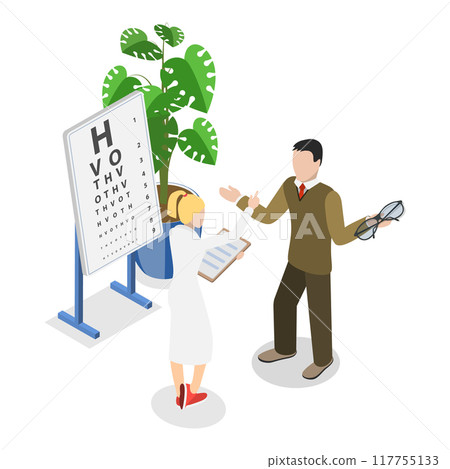 3D Isometric Flat Vector Illustration of LASIK Surgery, Eye Sight Improvement. Item 2 3D Isometric Flat Vector Illustration of LASIK Surgery, Eye Sight Improvement. Item 2 117755133