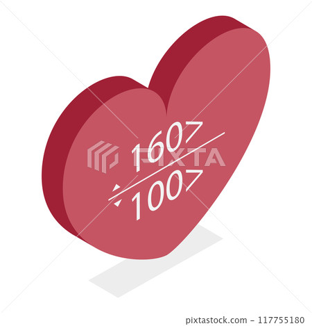 3D Isometric Flat Vector Illustration of Blood Pressure Chart, Ranges of Low, Healthy, Pre-high and High. Item 5 3D Isometric Flat Vector Illustration of Blood Pressure Chart, Ranges of Low, Healthy, Pre-high and High. Item 5 117755180