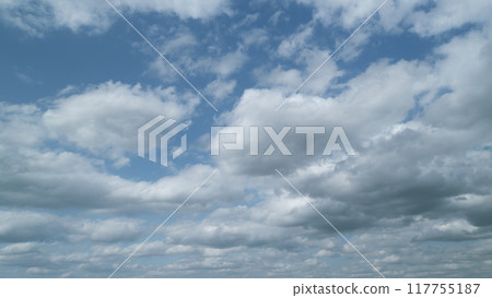 Ominous grey storm clouds. Amazing gloomy rain clouds. Timelapse. 117755187