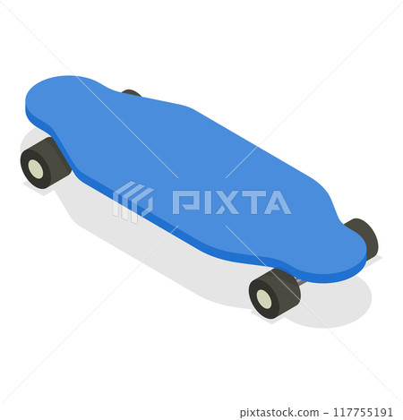3D Isometric Flat Vector Set of Skateboards, Riding on Board. Item 3 3D Isometric Flat Vector Set of Skateboards, Riding on Board. Item 3 117755191