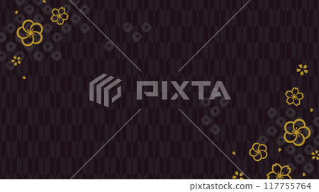 Black simple Japanese pattern background_16:9 Black simple Japanese pattern background_16:9 117755764