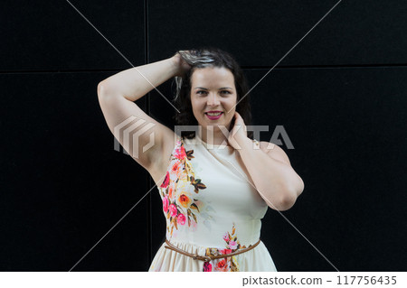 Woman in a city 117756435