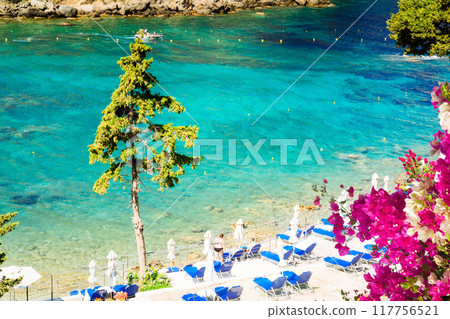 Paleokastritsa beach on Korfu, Greece 117756521