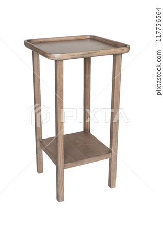 Wooden Table or Wooden stool Isolated on white with Clipping Path Wooden Table or Wooden stool Isolated on white with Clipping Path 117756564