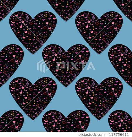 Seamless pattern with hearts. Seamless pattern with hearts. 117756611