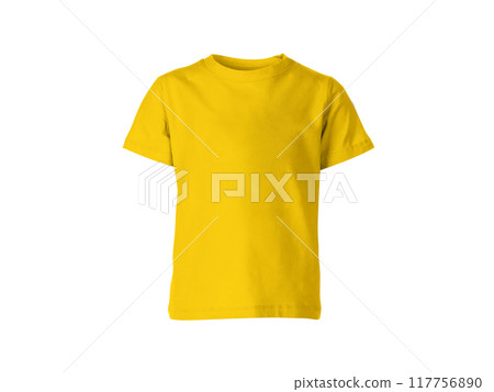 Daisy yellow colour blank fashion tee front mockup template 117756890