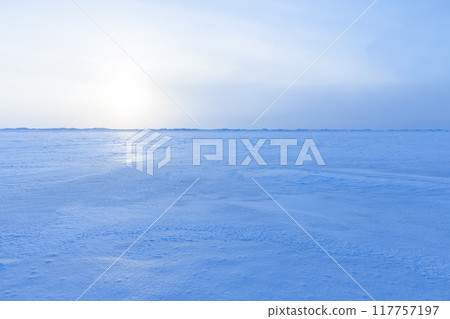 Winter landscape with frozen Baltic Sea coast. Natural photo Winter landscape with frozen Baltic Sea coast. Natural photo 117757197