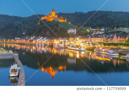 Cochem with Reichsburg castle, Germany 117758009