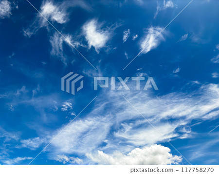 The early autumn blue sky 117758270