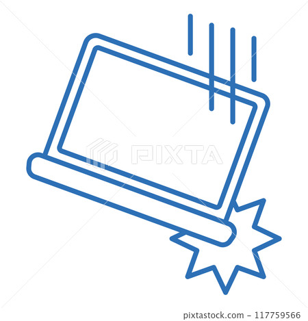 Editable line vector icon illustration of computer drop test 117759566