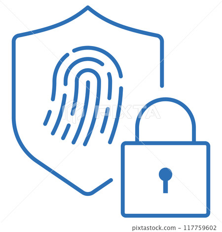 Fingerprint authentication. Biometric authentication editable line vector icon illustration 117759602