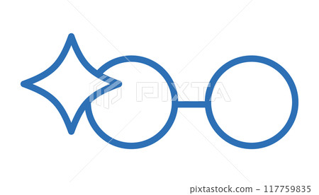 Illustration of a glowing glasses icon. Image of idea generation or genius. Editable line vector data Illustration of a glowing glasses icon. Image of idea generation or genius. Editable line vector data 117759835