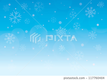 Blue gradient background with snowflakes 117760484