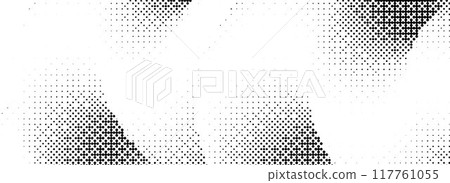 Pixelated curve gradient shape. Comic dither undulate texture background. Liquid squiggle form for banner, poster, leaflet, brochure. Cartoon rasterized overlay backdrop. Vector dotted cloud wallpaper Pixelated curve gradient shape. Comic dither undulate texture background. Liquid squiggle form for banner, poster, leaflet, brochure. Cartoon rasterized overlay backdrop. Vector dotted cloud wallpaper 117761055