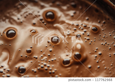 Macro close up background texture image of hot chocolate 117762988