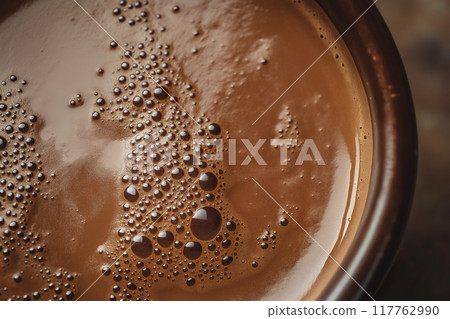Macro close up background texture image of hot chocolate Macro close up background texture image of hot chocolate 117762990
