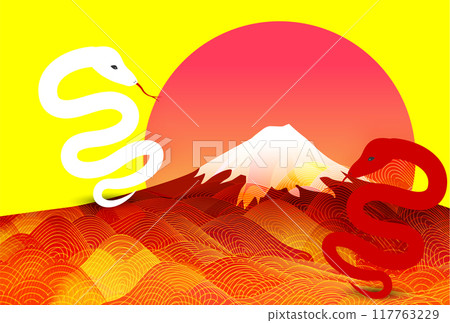蛇新年賀卡生肖背景 117763229