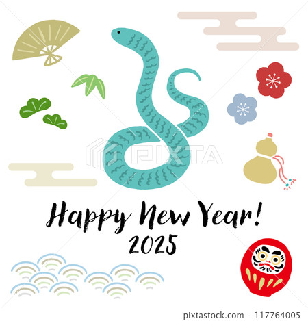 Simple and stylish New Year's card material Simple and stylish New Year's card material 117764005