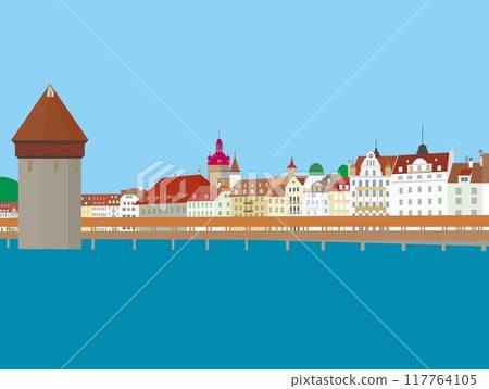 Lucerne, Luzern, Chapel Bridge, Reuss River, Switzerland Lucerne, Luzern, Chapel Bridge, Reuss River, Switzerland 117764105