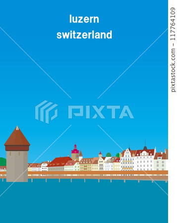 Lucerne, Luzern, Chapel Bridge, Reuss River, Switzerland 117764109