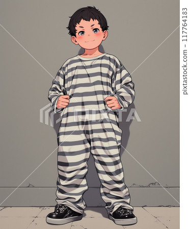 萬聖節囚犯角色扮演女孩卡通風格插畫 117764183