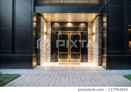 Stylish luxury hotel entrance 117764805