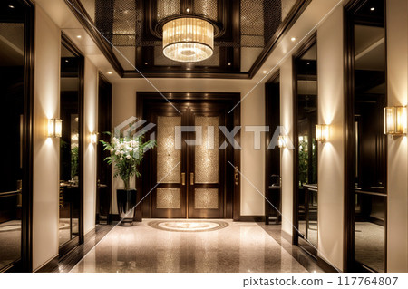 一家時尚的豪華酒店的入口 117764807