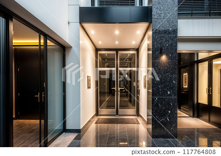 一家時尚的豪華酒店的入口 117764808