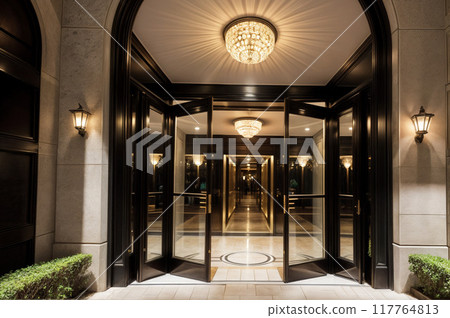 一家時尚的豪華酒店的入口 117764813