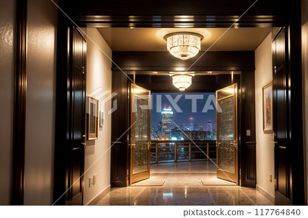 一家時尚的豪華酒店的入口 117764840