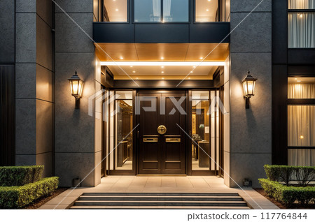 一家時尚的豪華酒店的入口 117764844