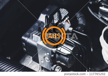 ABS electronic pump module of car brake system with ABS symbol 117765202