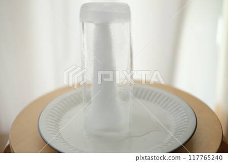 Icicles made from milk cartons Icicles made from milk cartons 117765240